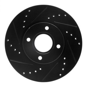 Ford Fiesta Brake Rotor (1) - Front Left - R1 Concepts - Drill & Slot - Black - `14-`23